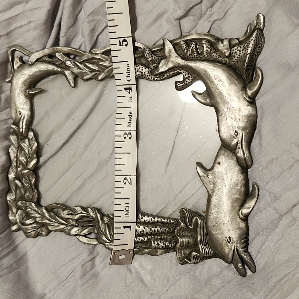 ---SOLD---Vintage Pewter Dolphin Frame - Picture 8 of 9